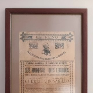 Cartel Toros Jerez 1894 Estreno Plaza Guerrita.