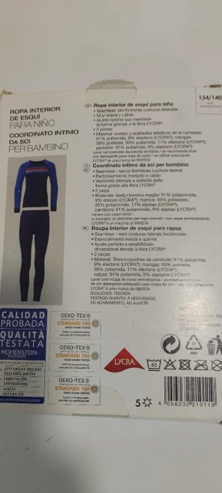 Ropa interior esquí niño 134/140