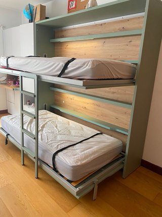Mueble 2 Camas Plegables Madera/Metal