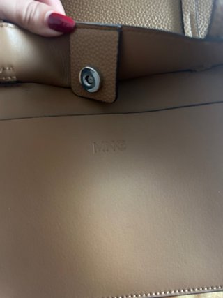 Bolso tote piel sintética beige