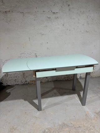 Mesa de cocina extensible cristal y metal