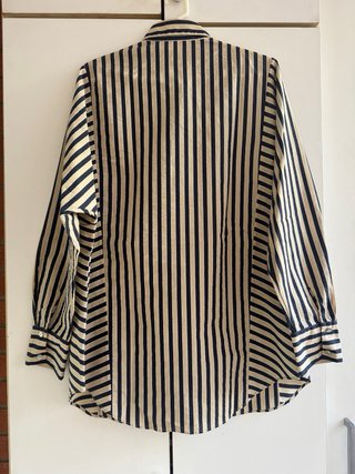 Camisa Massimo Dutti rayas beige y azul talla 42