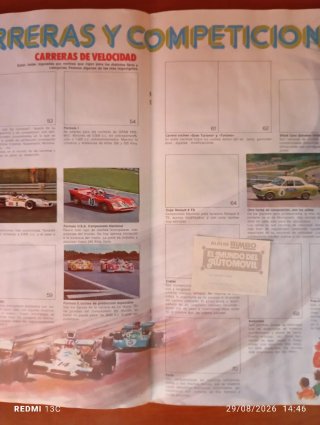 Álbum Cromos El Mundo del Automóvil Bimbo 1977