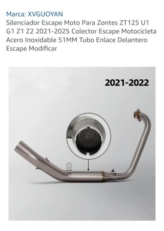 Silenciador Zontes ZT125 U1 G1 Z1 Z2 2021-2025