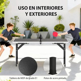 Mesa Ping Pong Plegable 152x76cm con Accesorios
