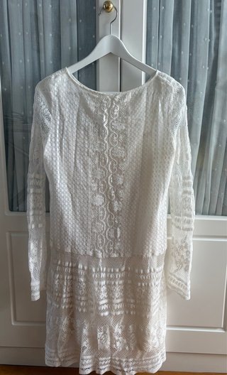 Vestido Promod blanco encaje
