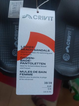 Sandalias CRIVIT negras talla 38-39