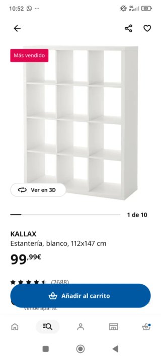 Estantería Kallax 12 huecos blanca