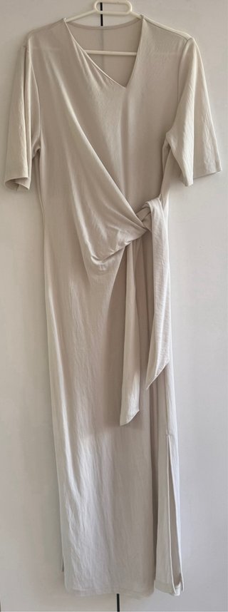 Vestido Massimo Dutti Beige Nudo Largo talla 38