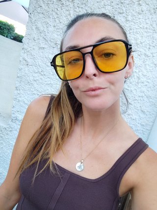 Gafas de sol estilo Ford pasta negra lente amari