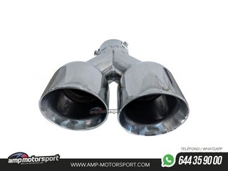 COLA DE ESCAPE INOX DE DOBLE SALIDA REDONDA 89MM - IZQUIERDA
