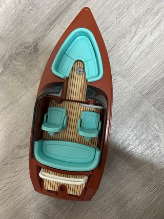 Barca Playmobil marrón y azul