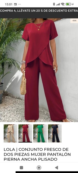 Conjunto Pantalón Vestir Burdeos XL