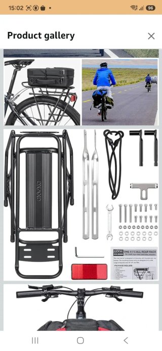 Portabicicletas trasero para bicicleta
