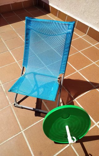 Silla de Playa Azul y Plateada