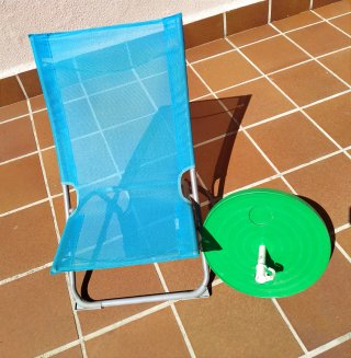 Silla de Playa Azul y Plateada