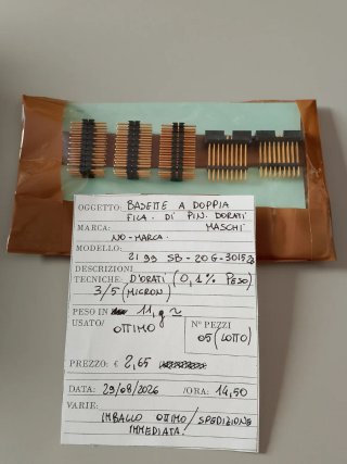 Basetta doppia fila pin placcati oro