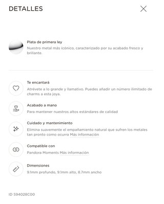 Pulsera Pandora Plata