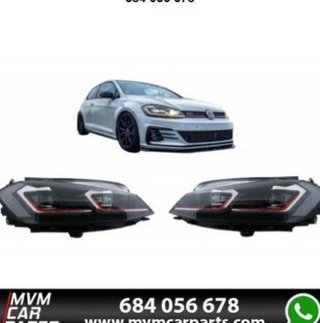 Faros delanteros Red edition Led para VW Golf 7.5