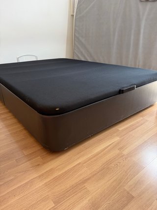 ¡OFERTÓN! Canapé abatible negro + colchón 135x190