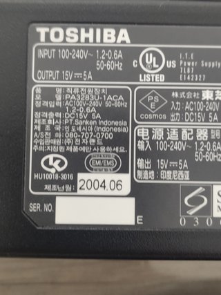 Cargador Toshiba PA3283U-1ACA Portátil