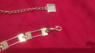 Cinturón Dorado Cadena Rectangular