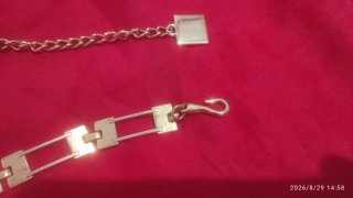 Cinturón Dorado Cadena Rectangular