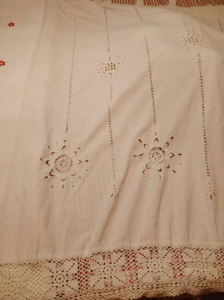 Cortinas antiguas de algodón, preciosas.