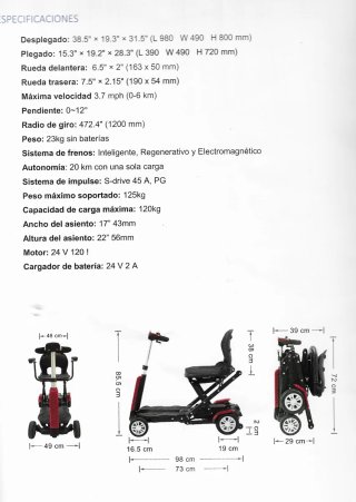 Scooter Eléctrico Plegable Azul