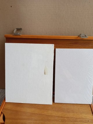 Maletín de pintura de madera.