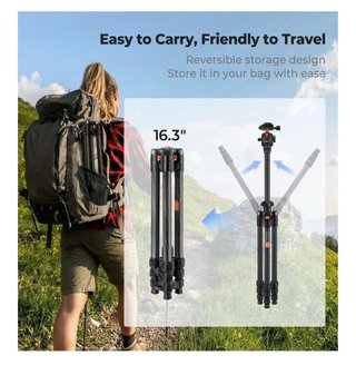 Trípode K&F Concept Carbono 162cm