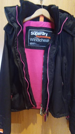Abrigo Invierno Mujer Superdry Negro/Rosa