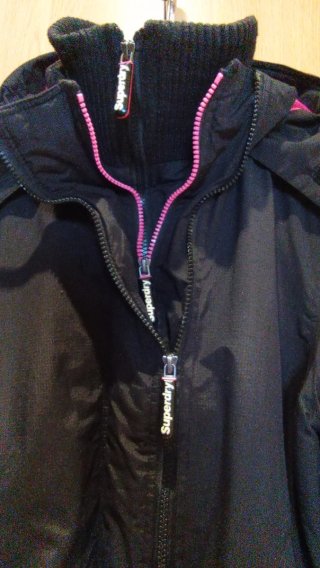 Abrigo Invierno Mujer Superdry Negro/Rosa