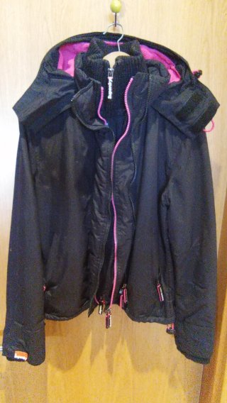 Abrigo Invierno Mujer Superdry Negro/Rosa