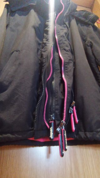 Abrigo Invierno Mujer Superdry Negro/Rosa