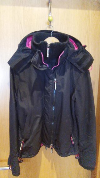 Abrigo Invierno Mujer Superdry Negro/Rosa