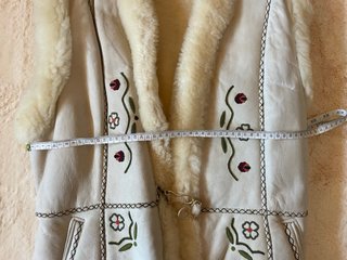 Chaleco Vintage Piel Borrego Bordado