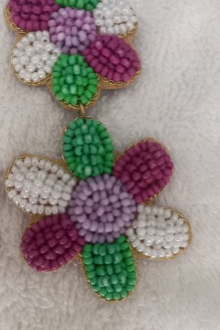 Orecchini fiore perline