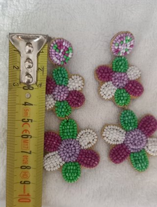 Orecchini fiore perline