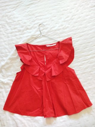 Blusa Zara Volantes Roja