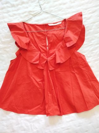 Blusa Zara Volantes Roja