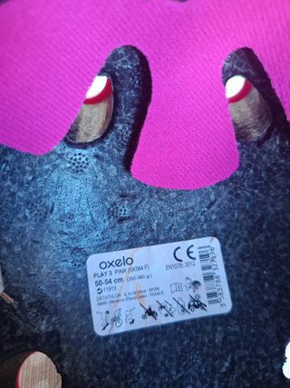 Casco Oxelo rosa niña 50-54 cm