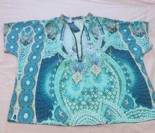 Camisa SHELLAY azul y verde