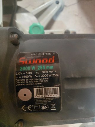 Ingletadora de mesa SwOOD 2000W 254mm