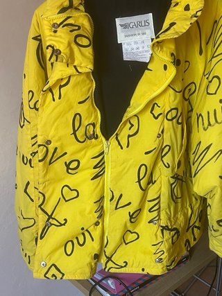 Giacchetto Icarus donna gialla con scritte