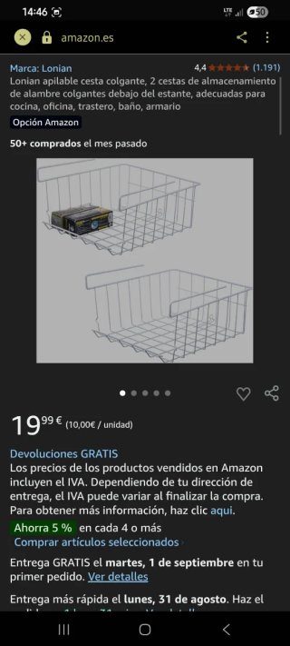 2 estantes organizador de metal blanco