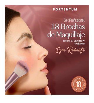 Set 18 Pinceles Maquillaje PORTENTUM + Estuche