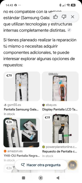 Pantalla Samsung Galaxy A22