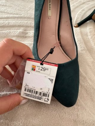 Zapatos Zara NUEVO Ante Verde