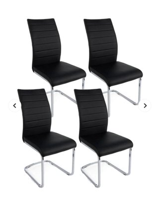 Set 4 sedie ecopelle nera design moderno